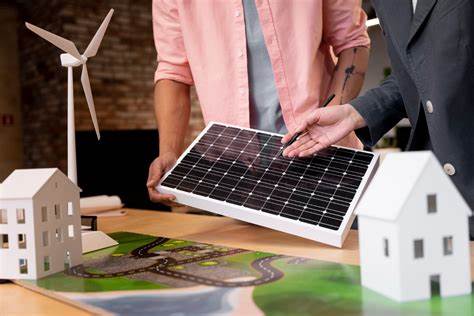 Infraestructura tecnológica de un edificio inteligente mostrando servidores con luces azules